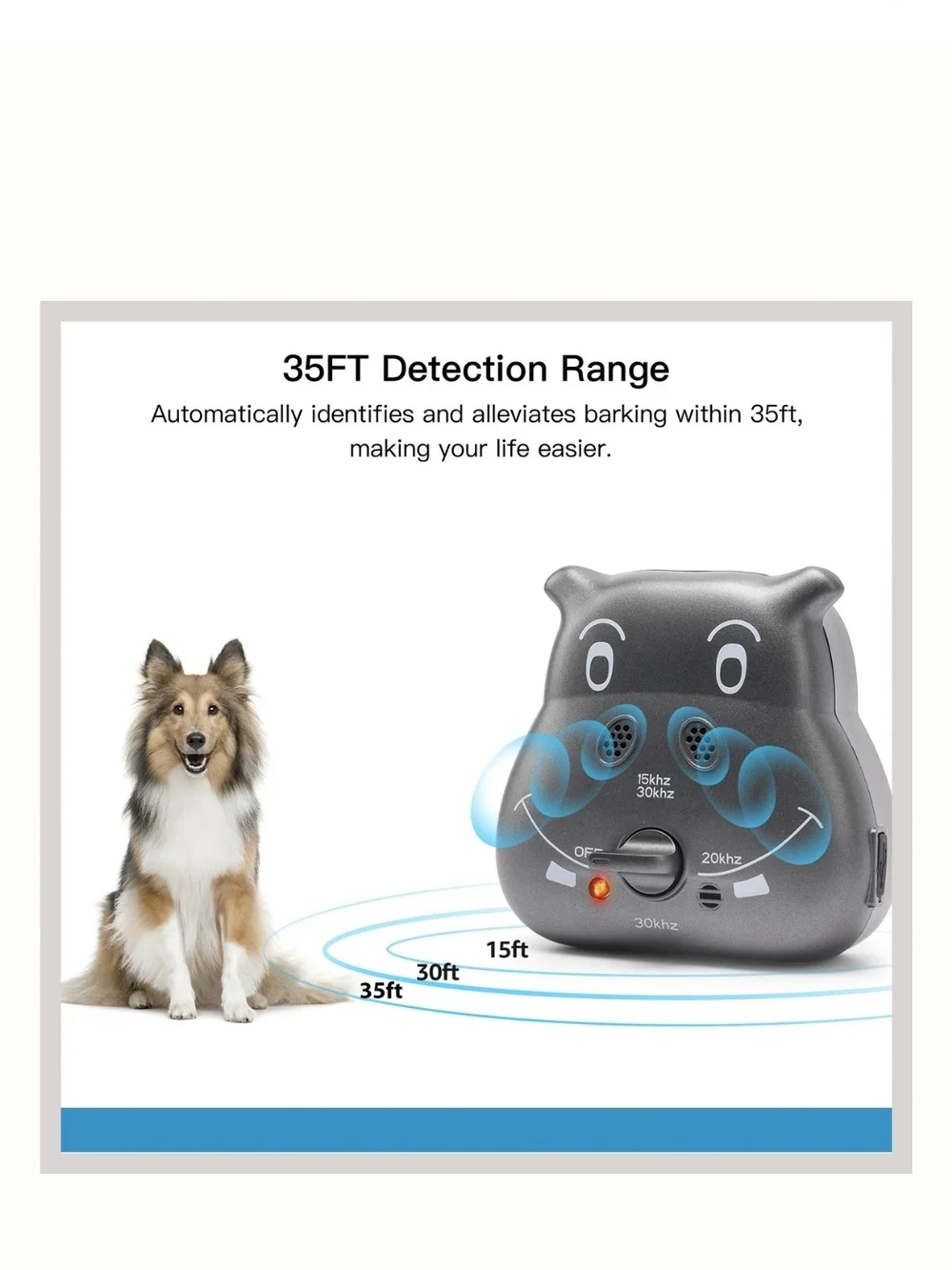 Bark Control Device - Brown Ultrasonic Anti-Bark Trainer